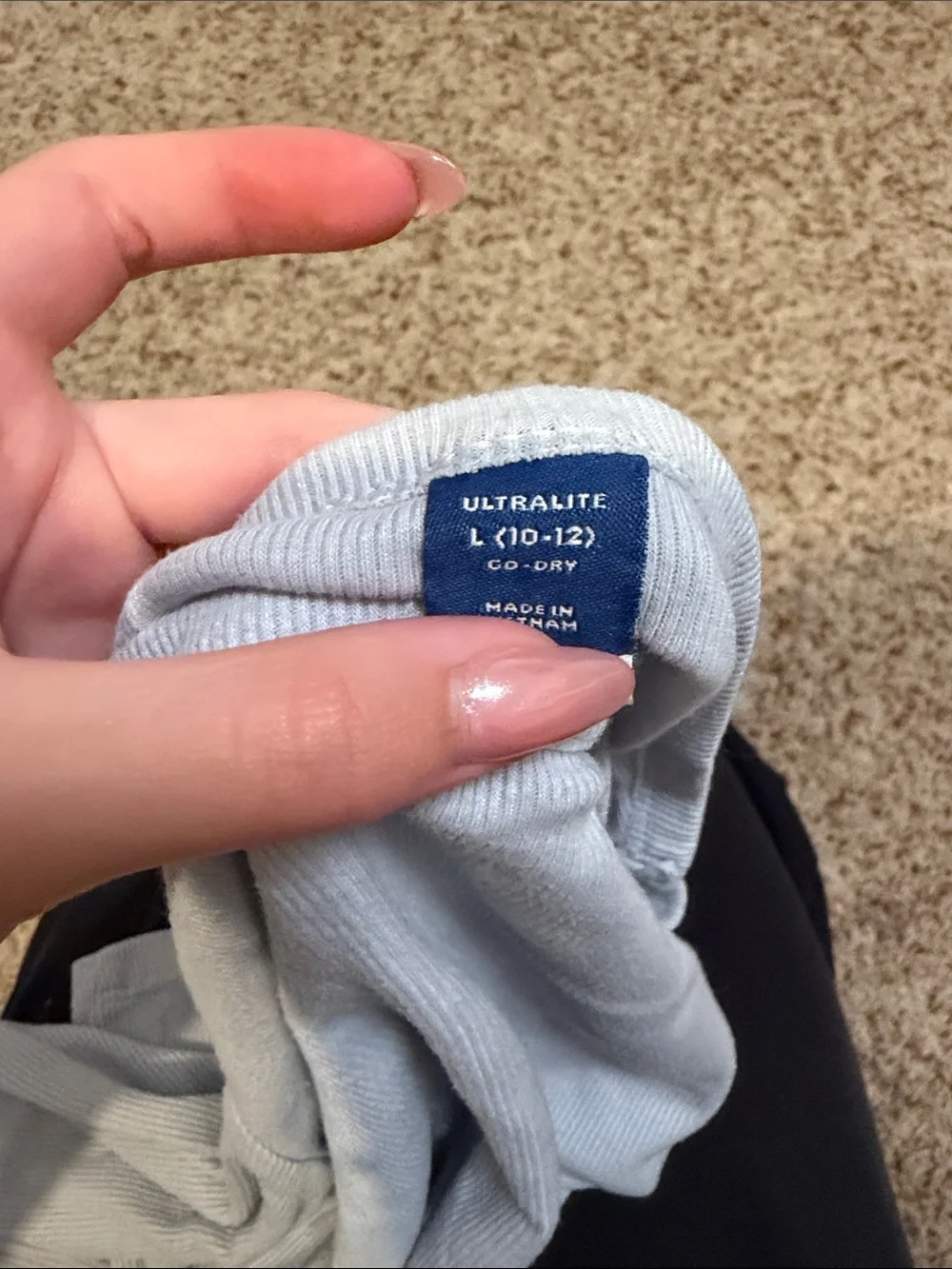 Old Navy Light Blue Ribbed Long Sleeve Tee